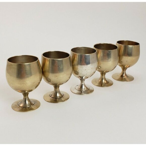 Leonard Silver Plate Goblet Lot Liqueur Snifter Cordial Shot Mini Glass Cup EPNS - Picture 4 of 11